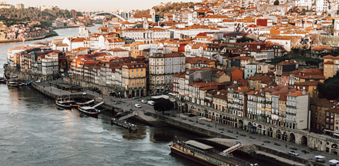 Porto, Portugal old town on the Douro River. Oporto panorama